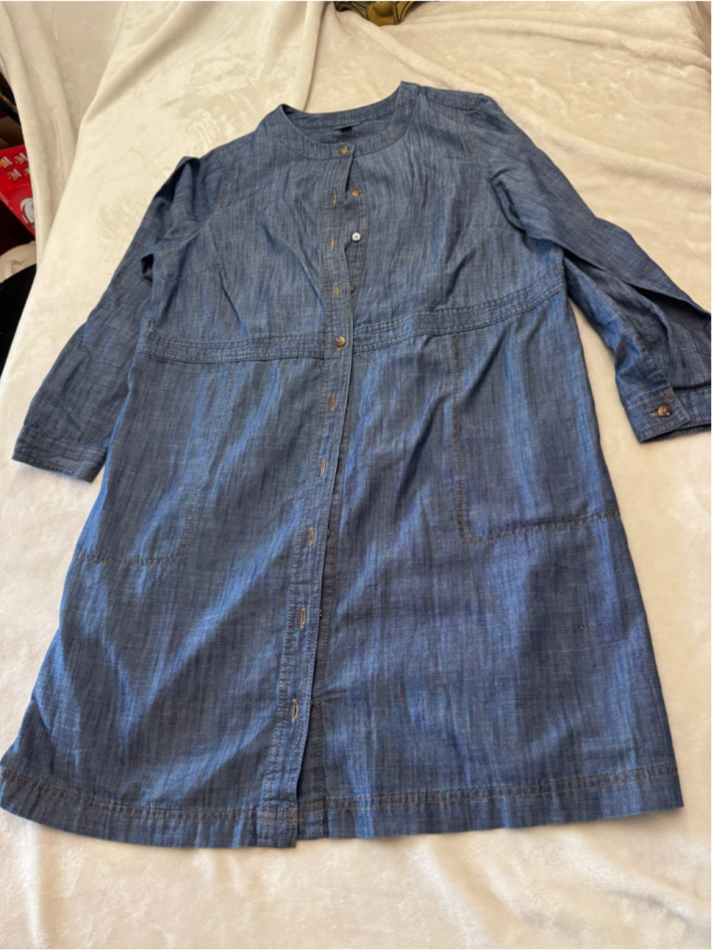 Women's J.Jill Denim Button-Down Dress, Blue, Size MP